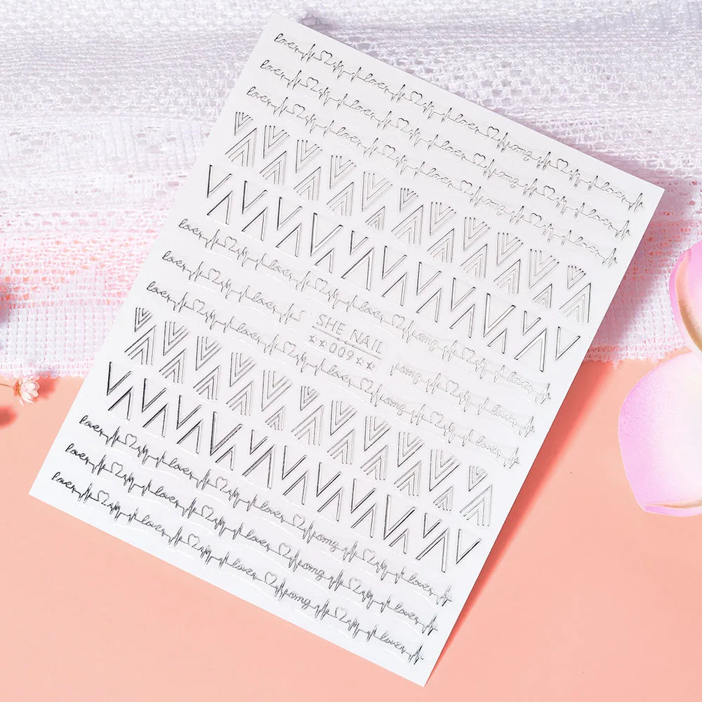 Sliver Nails Stickers Metallic Feel