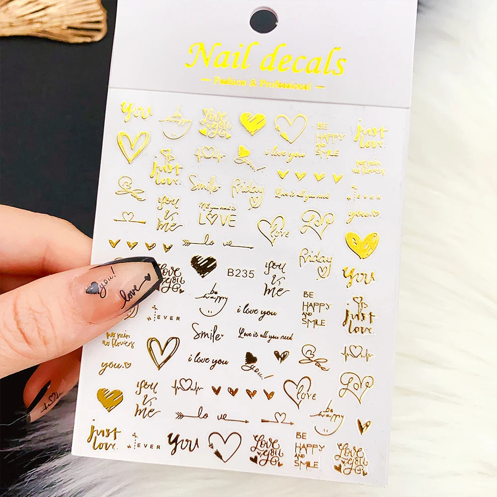 Sliver Nails Stickers Metallic Feel