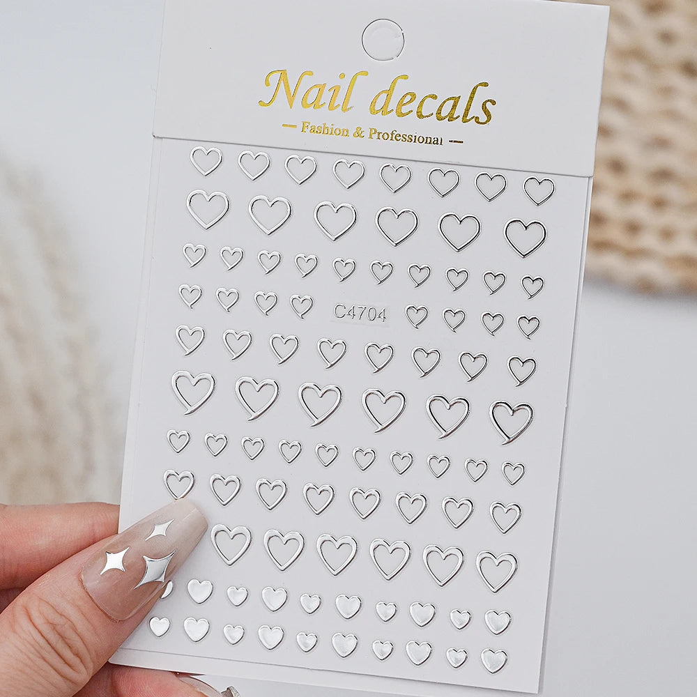 Sliver Nails Stickers Metallic Feel