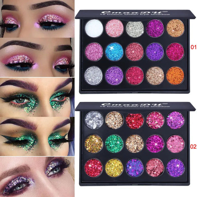 15 Colours Gold Scallion Powder Diamond Glitter Eyeshadow