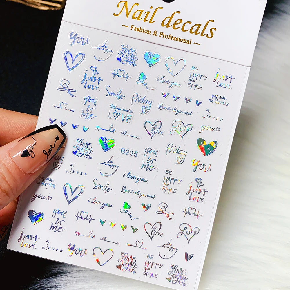 Sliver Nails Stickers Metallic Feel