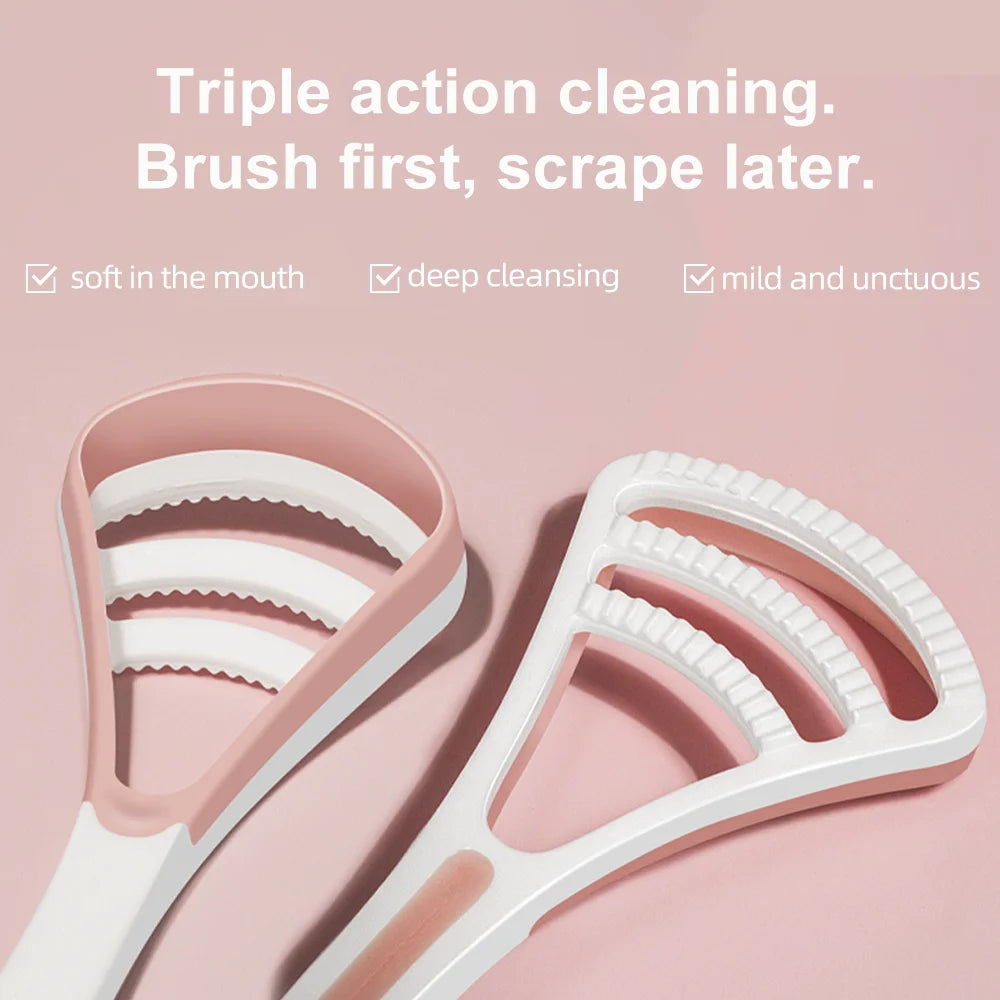Silicone Tongue Scraper With Non-slip Handle