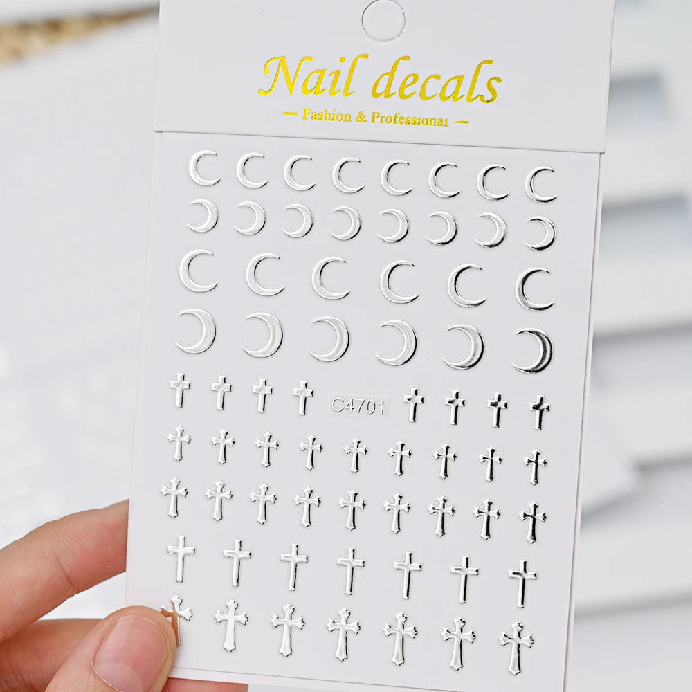 Sliver Nails Stickers Metallic Feel