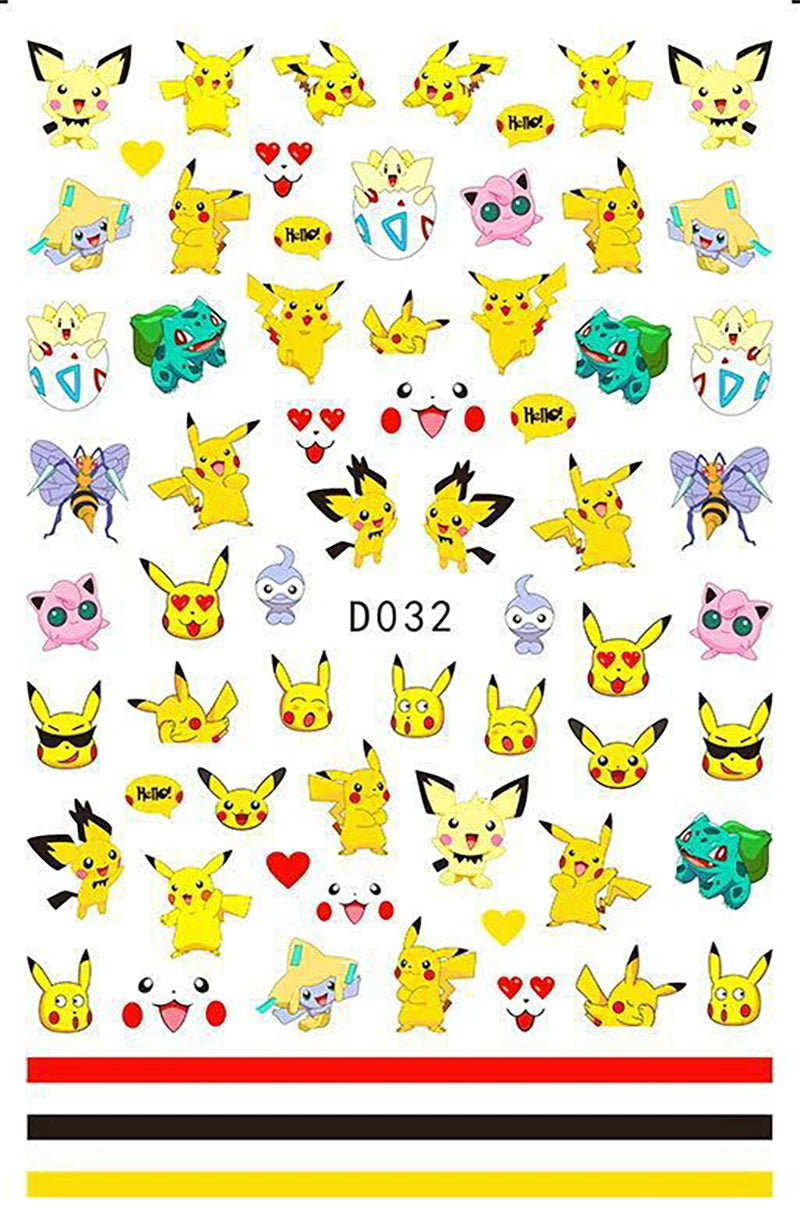 Pokémon Nail Stickers 3D