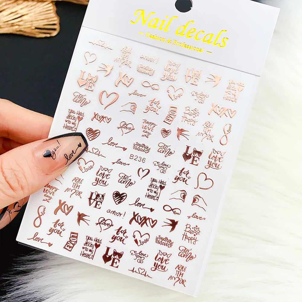 Sliver Nails Stickers Metallic Feel