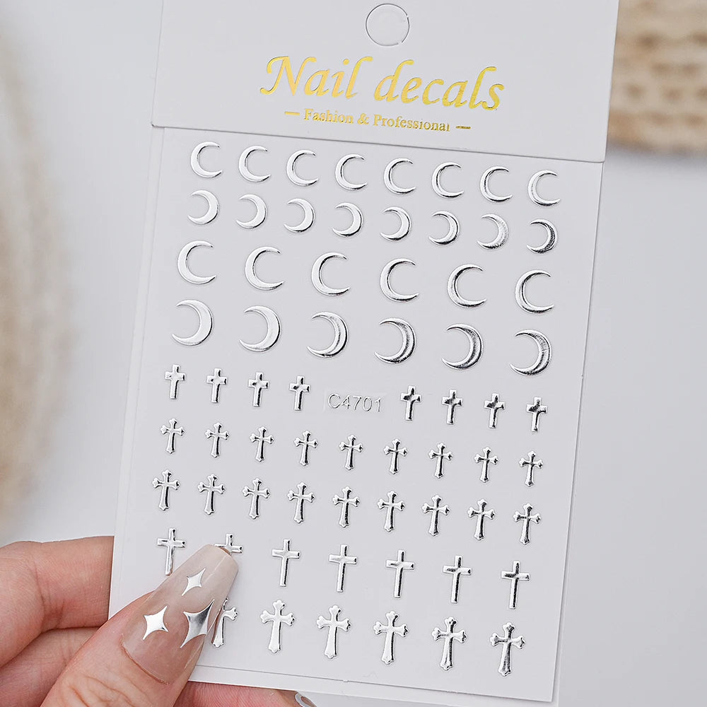 Sliver Nails Stickers Metallic Feel