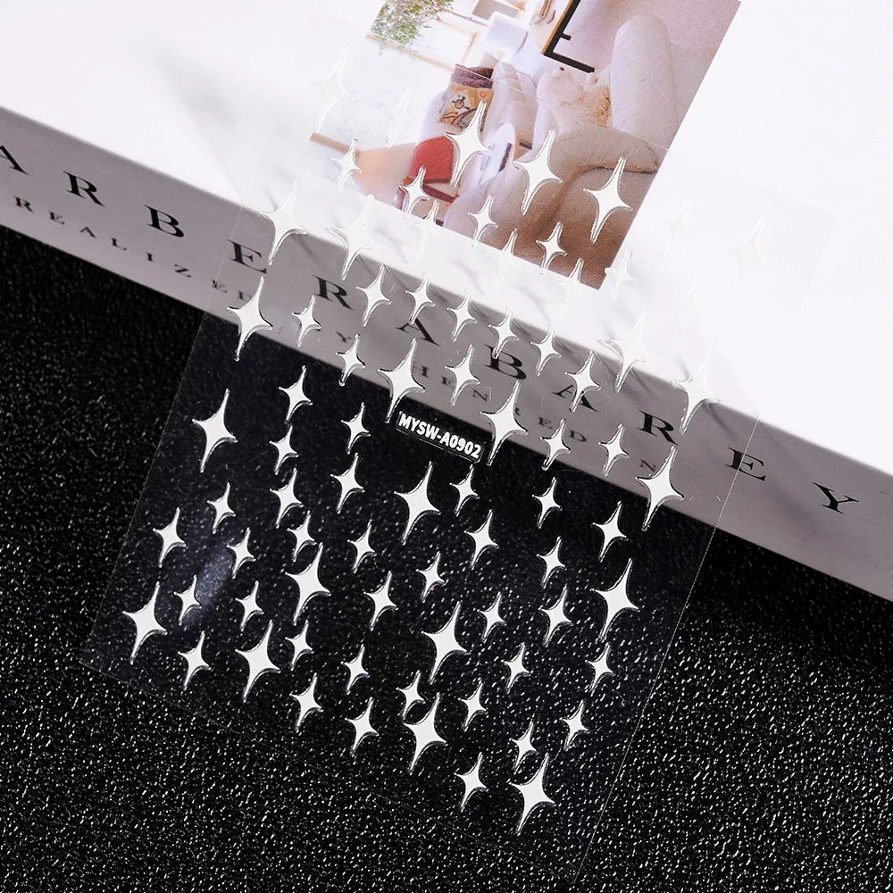 Sliver Nails Stickers Metallic Feel