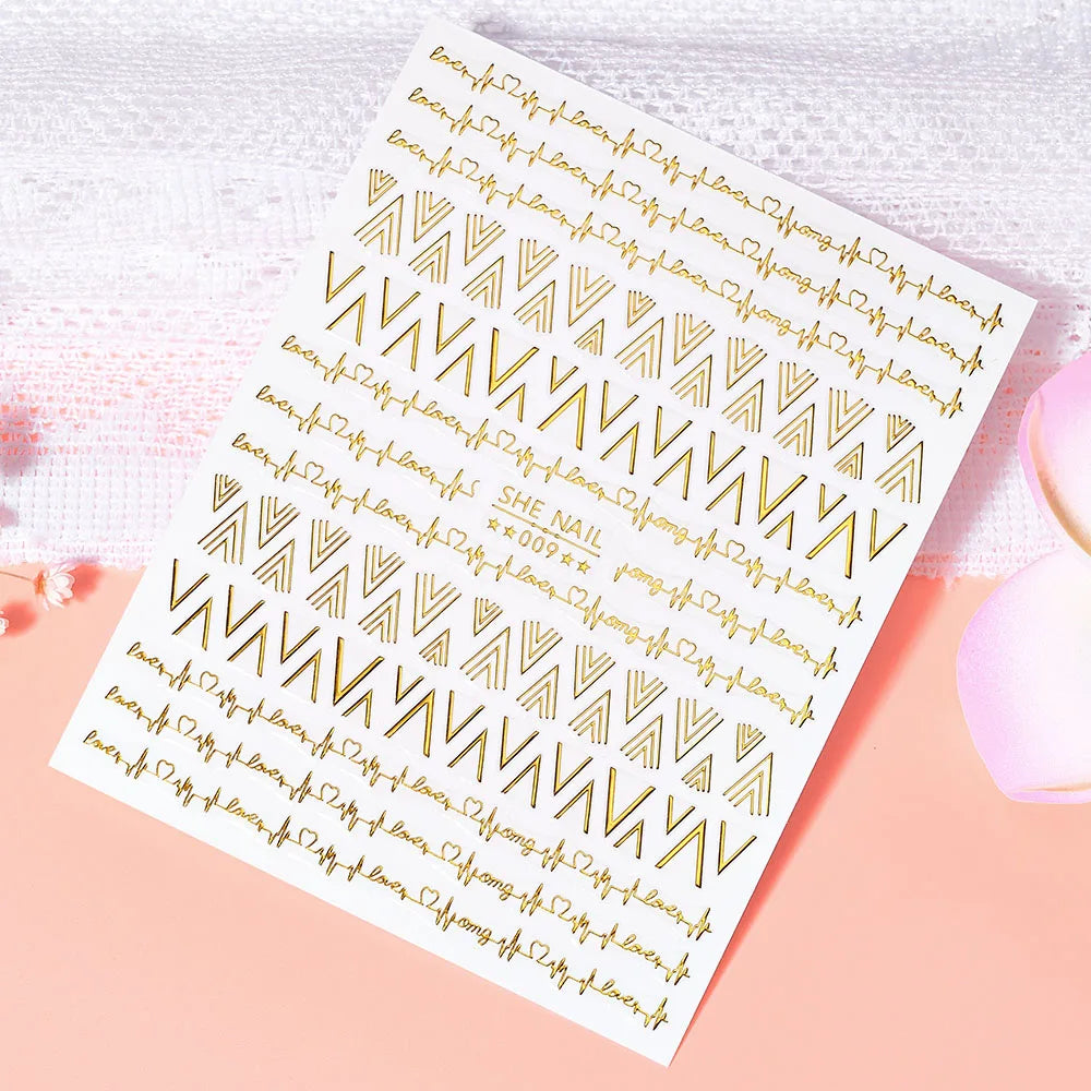 Sliver Nails Stickers Metallic Feel