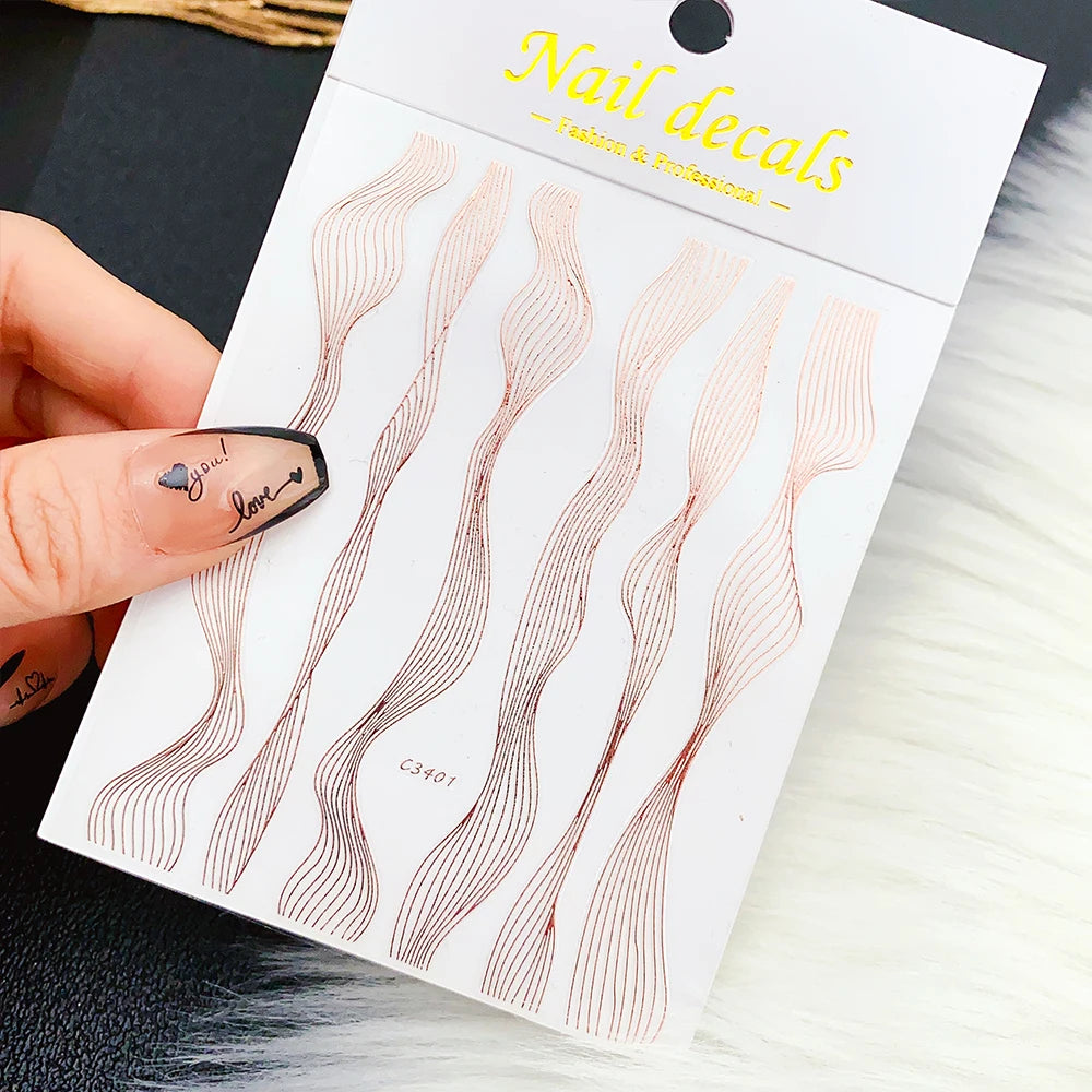Sliver Nails Stickers Metallic Feel