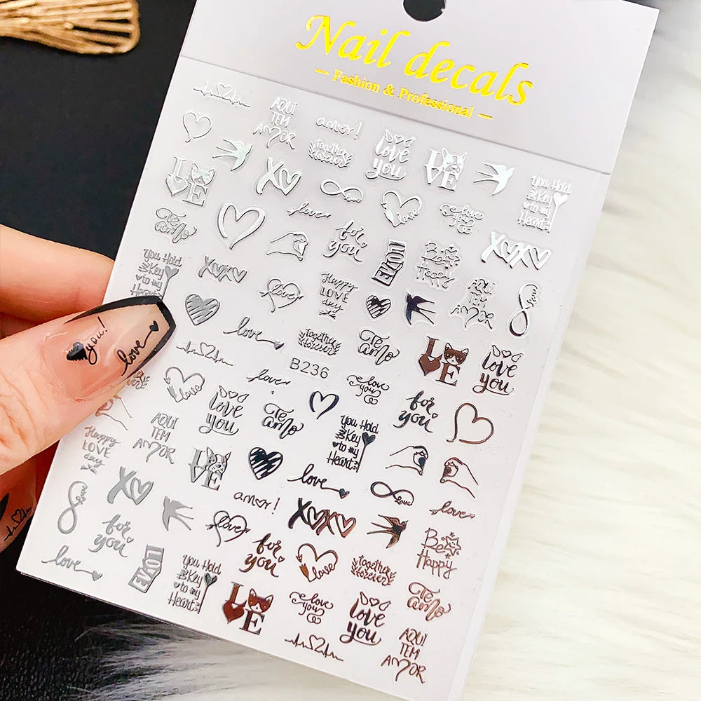 Sliver Nails Stickers Metallic Feel