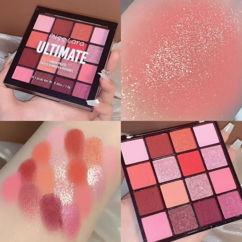Eyeshadow Palette Matte Glitter Pearlescent - 16 colours