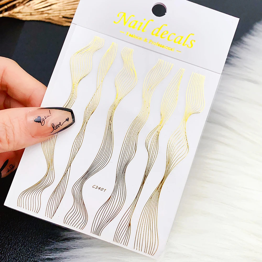 Sliver Nails Stickers Metallic Feel