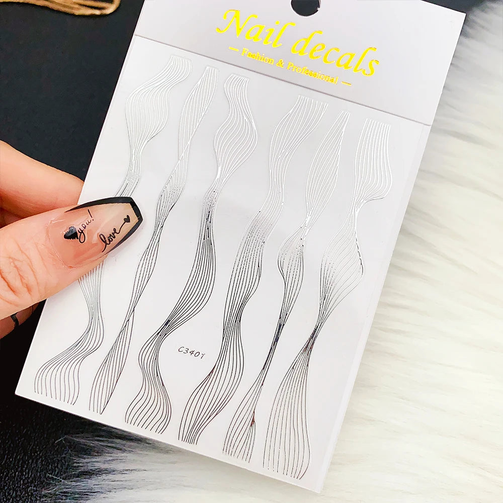 Sliver Nails Stickers Metallic Feel