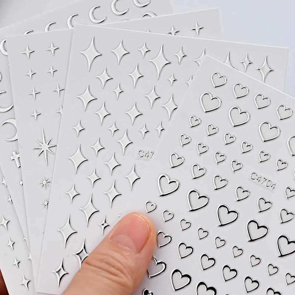Sliver Nails Stickers Metallic Feel