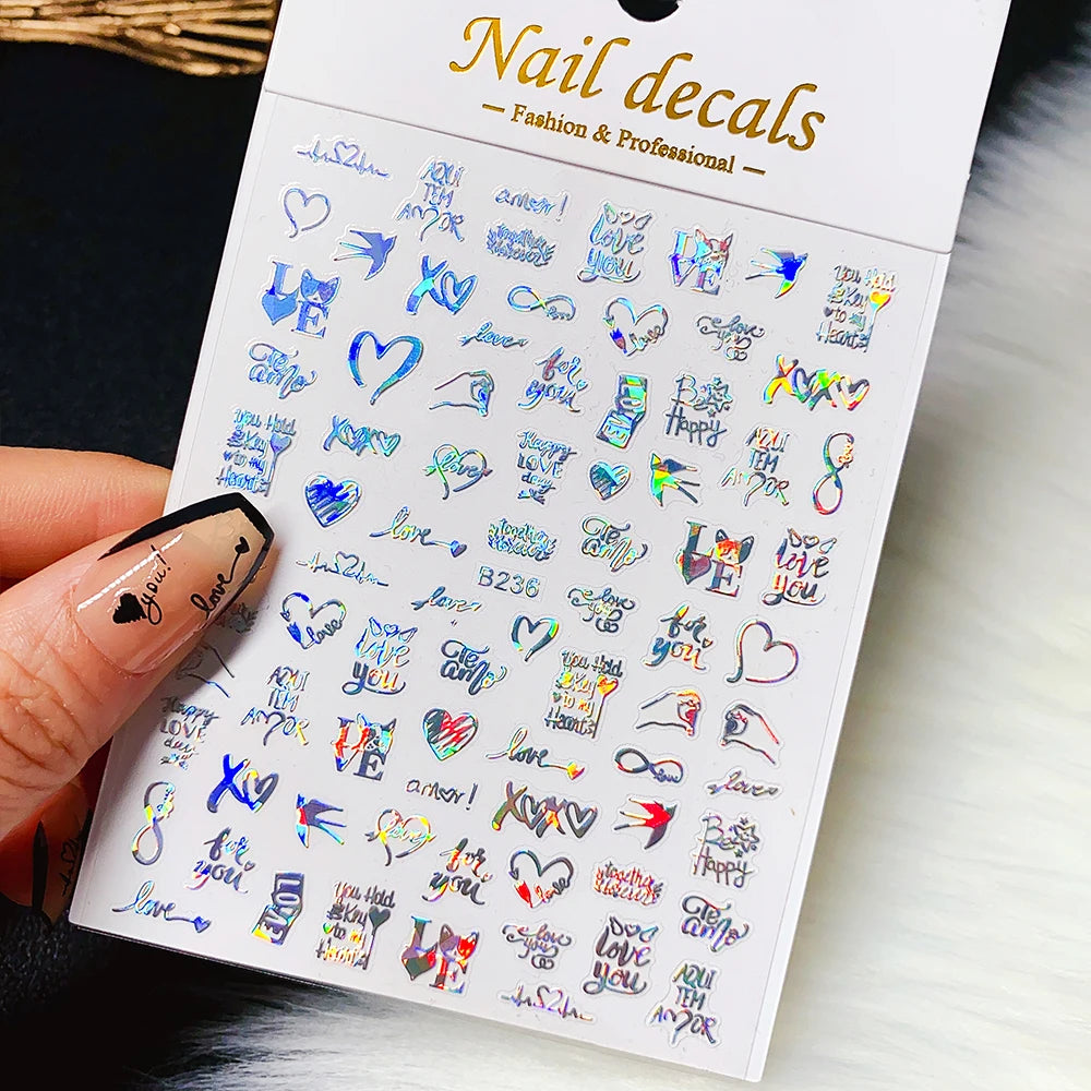 Sliver Nails Stickers Metallic Feel
