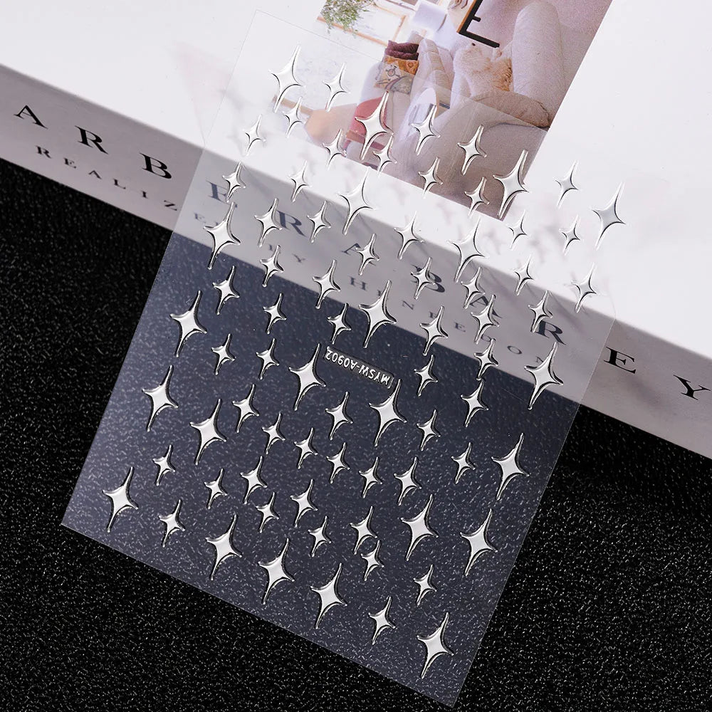 Sliver Nails Stickers Metallic Feel