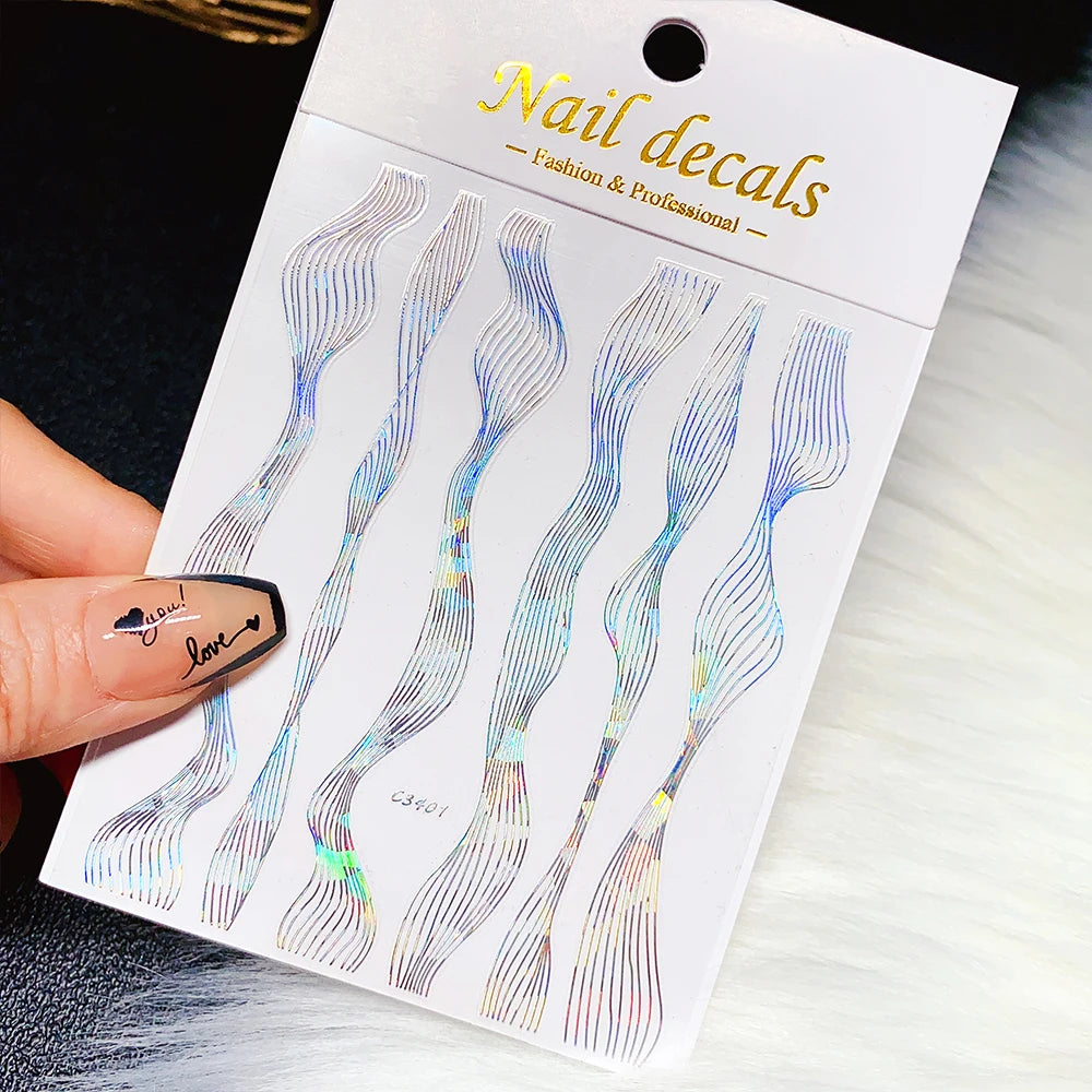 Sliver Nails Stickers Metallic Feel