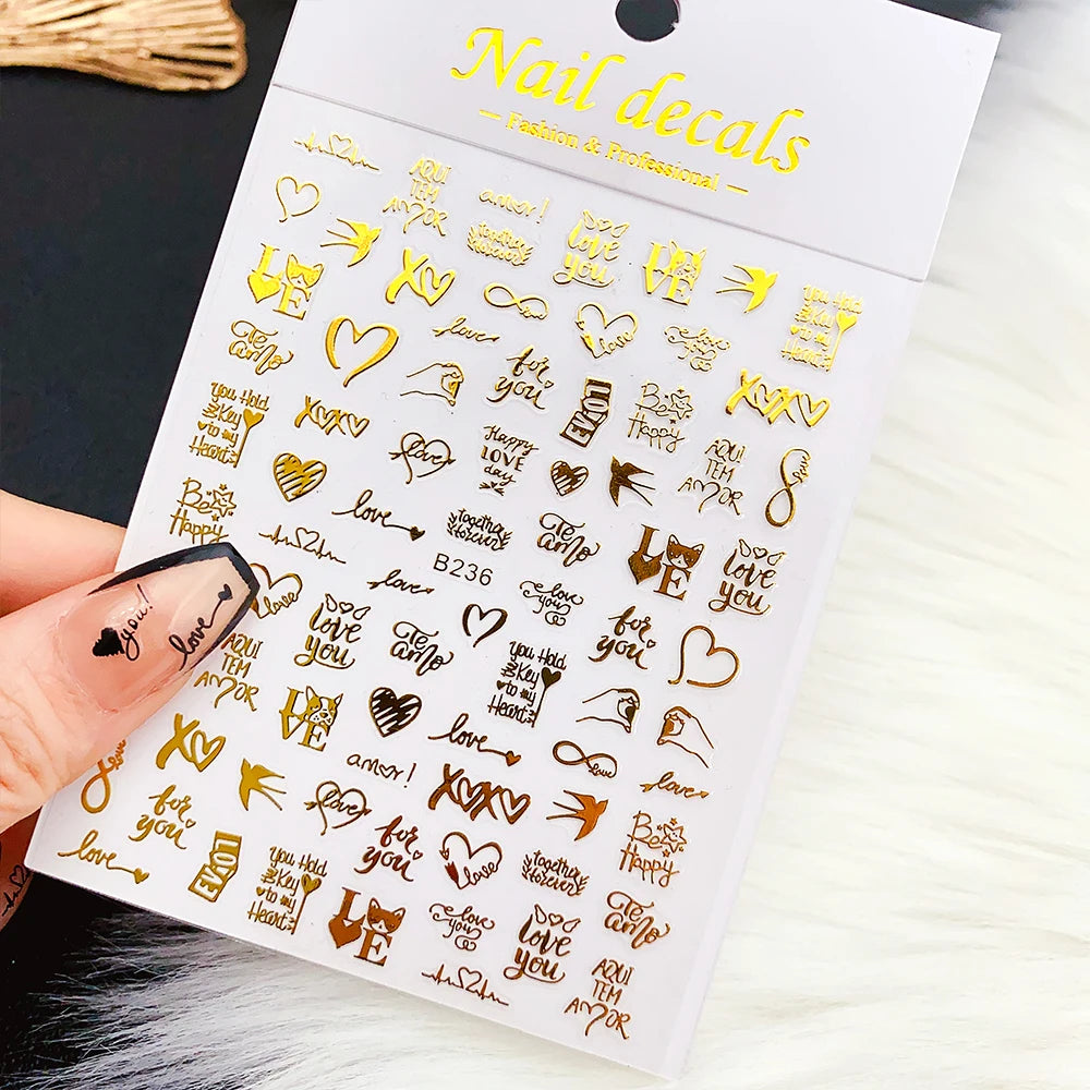 Sliver Nails Stickers Metallic Feel
