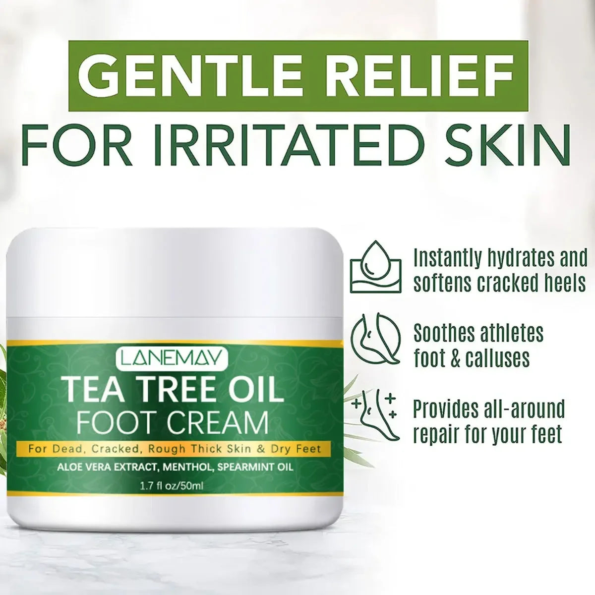 Foot Cream Moisturiser for Dry Feet and Heels