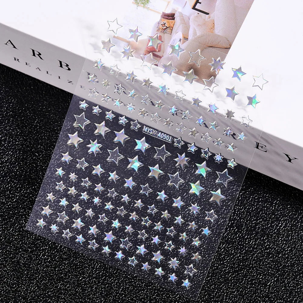 Sliver Nails Stickers Metallic Feel