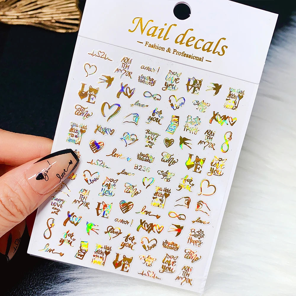 Sliver Nails Stickers Metallic Feel
