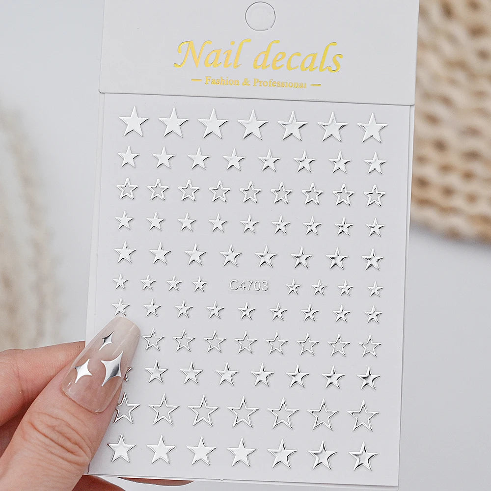 Sliver Nails Stickers Metallic Feel