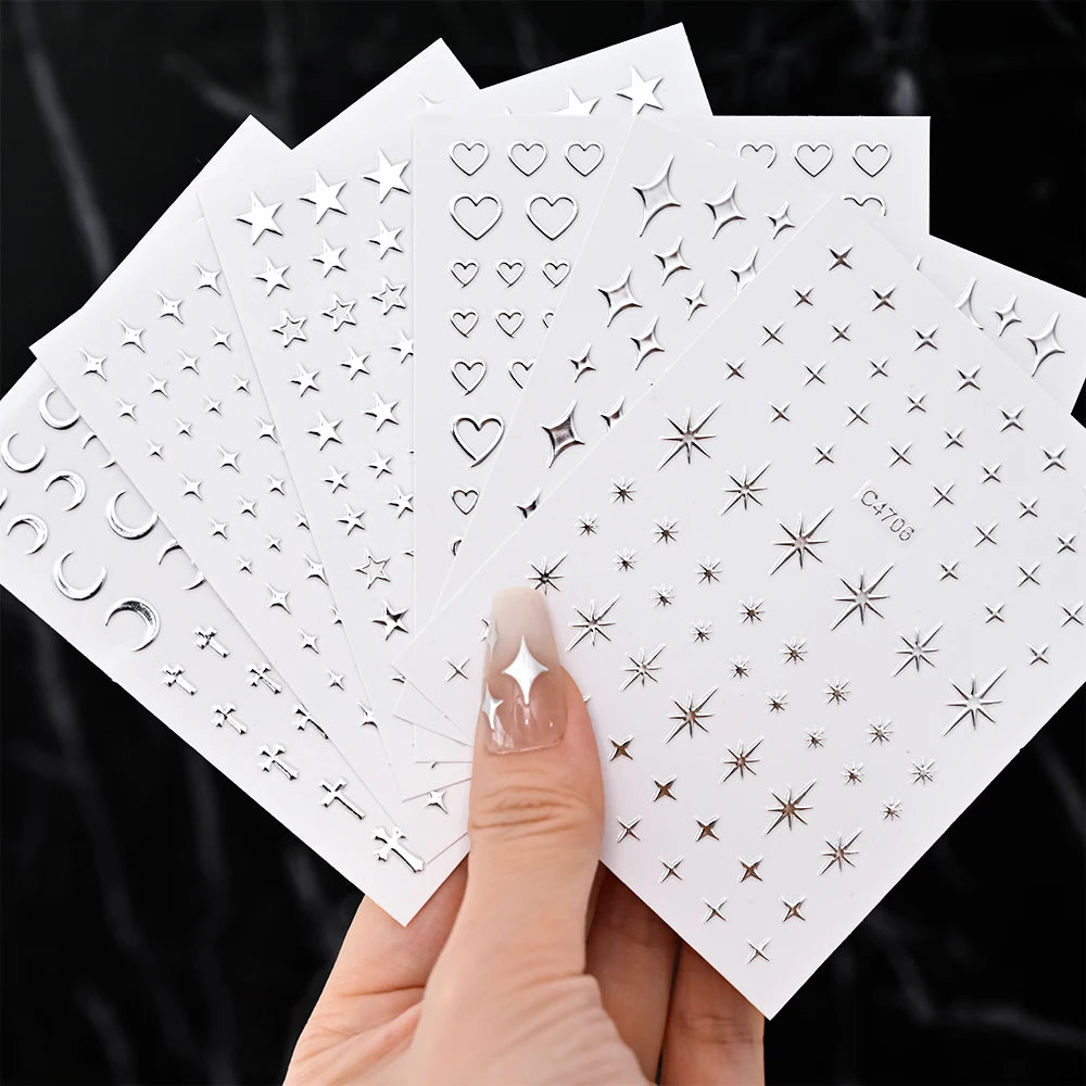 Sliver Nails Stickers Metallic Feel