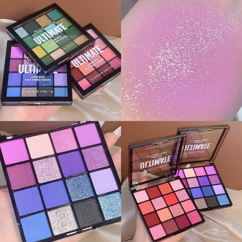 Eyeshadow Palette Matte Glitter Pearlescent - 16 colours
