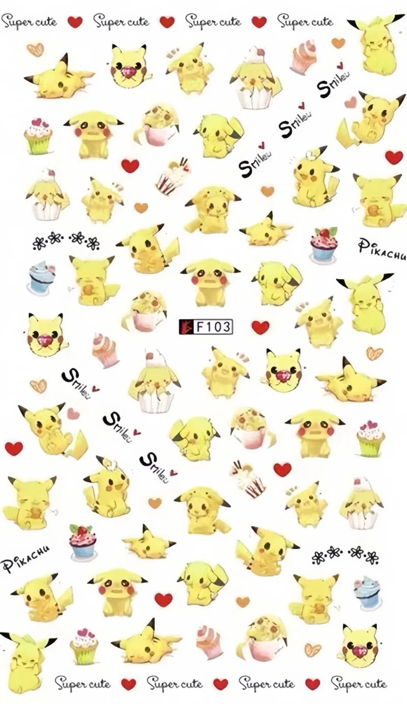Pokémon Nail Stickers 3D