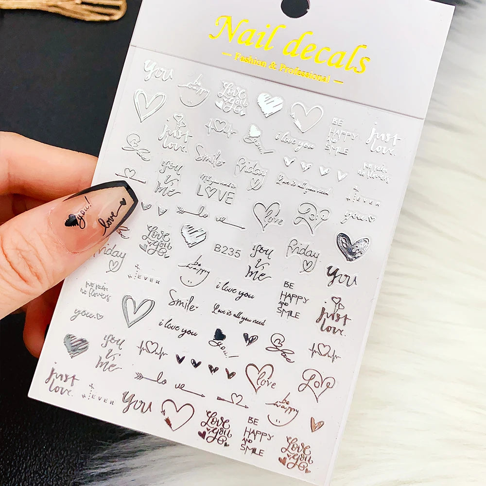 Sliver Nails Stickers Metallic Feel