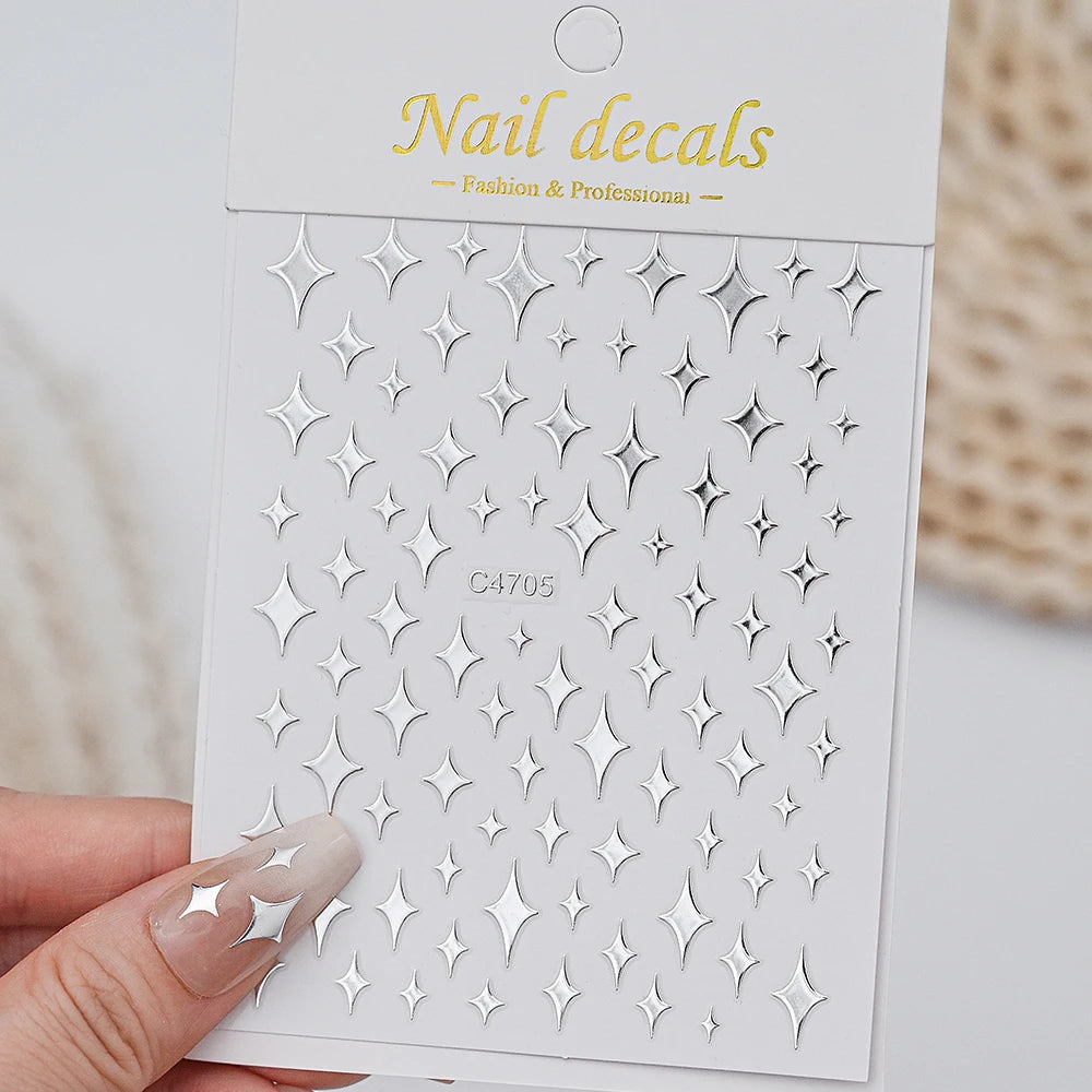 Sliver Nails Stickers Metallic Feel