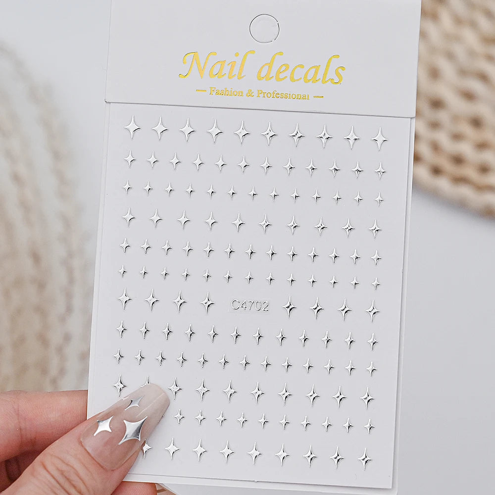 Sliver Nails Stickers Metallic Feel