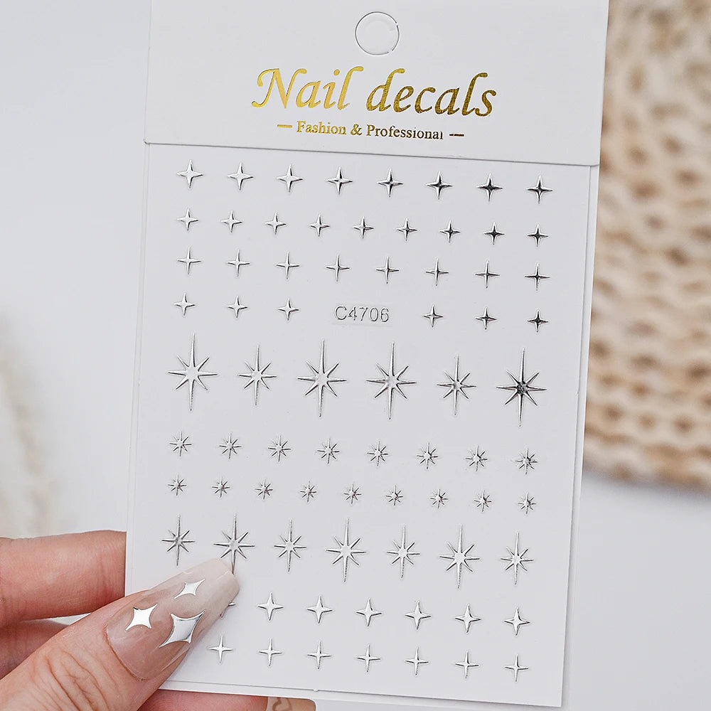 Sliver Nails Stickers Metallic Feel