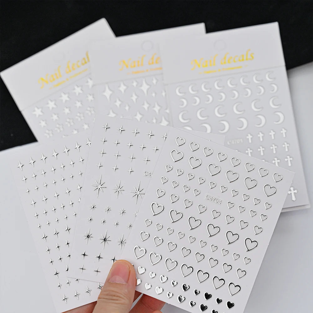 Sliver Nails Stickers Metallic Feel