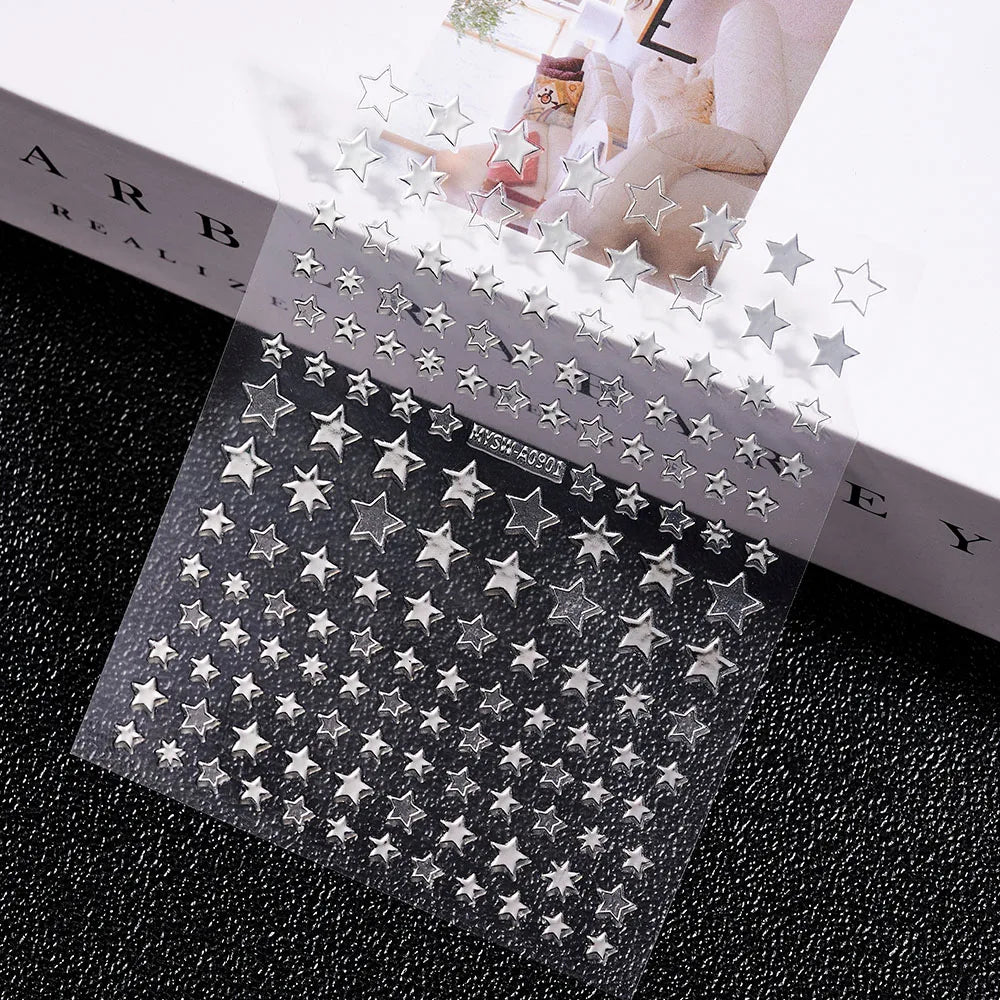 Sliver Nails Stickers Metallic Feel
