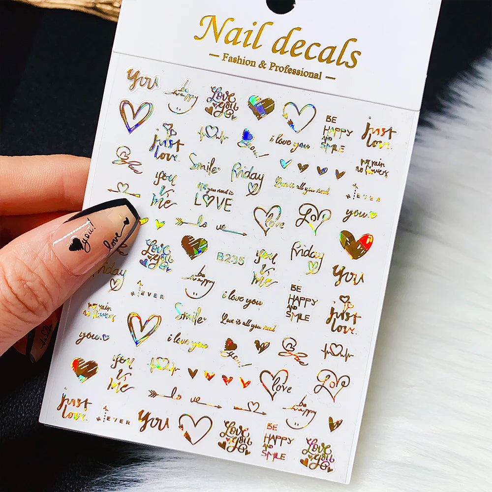 Sliver Nails Stickers Metallic Feel