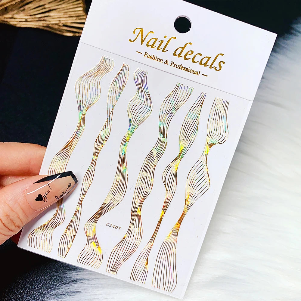 Sliver Nails Stickers Metallic Feel