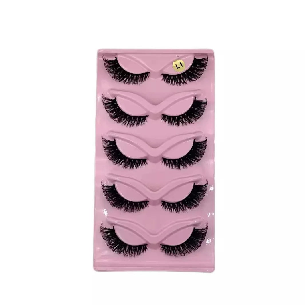 Cat Eye Lashes Faux Eyelashes  5 pairs