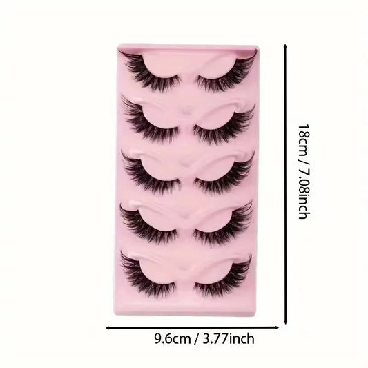 Cat Eye Lashes Faux Eyelashes  5 pairs