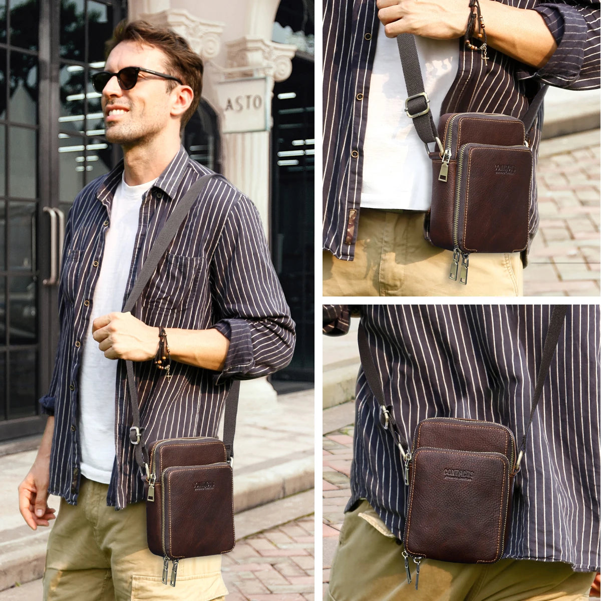 Leather Phone Bag Men