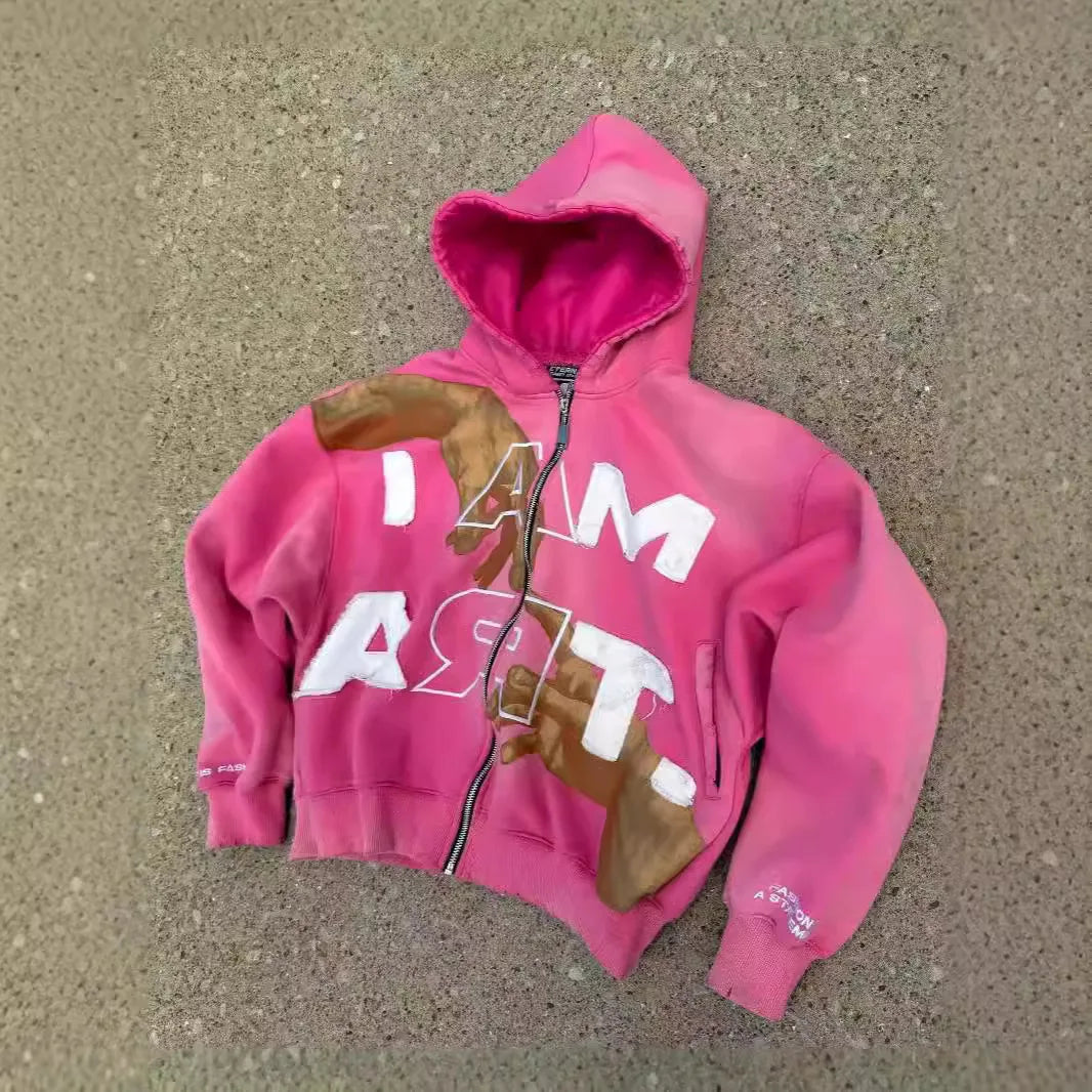 Oversized Zip up Hoodie Men