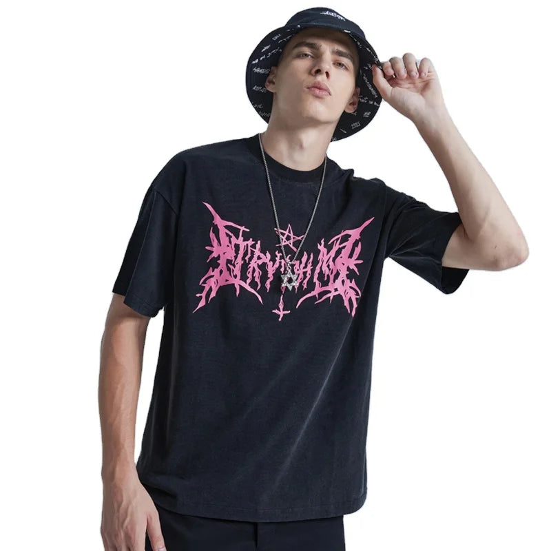 Streetwear T-shirt 230gsm Heavy Weight Cotton Oversized T Shirt Men