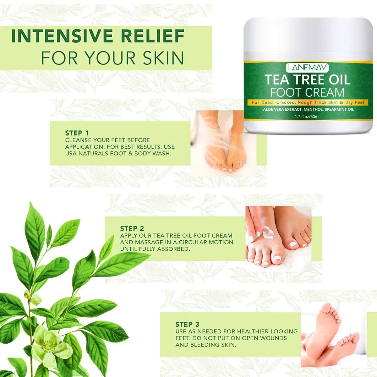 Foot Cream Moisturiser for Dry Feet and Heels