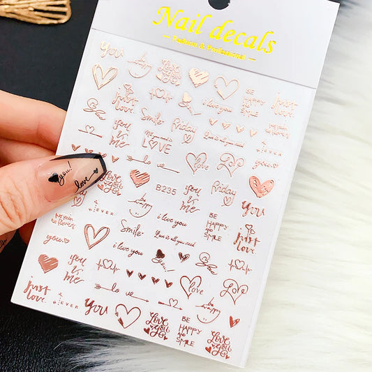 Sliver Nails Stickers Metallic Feel